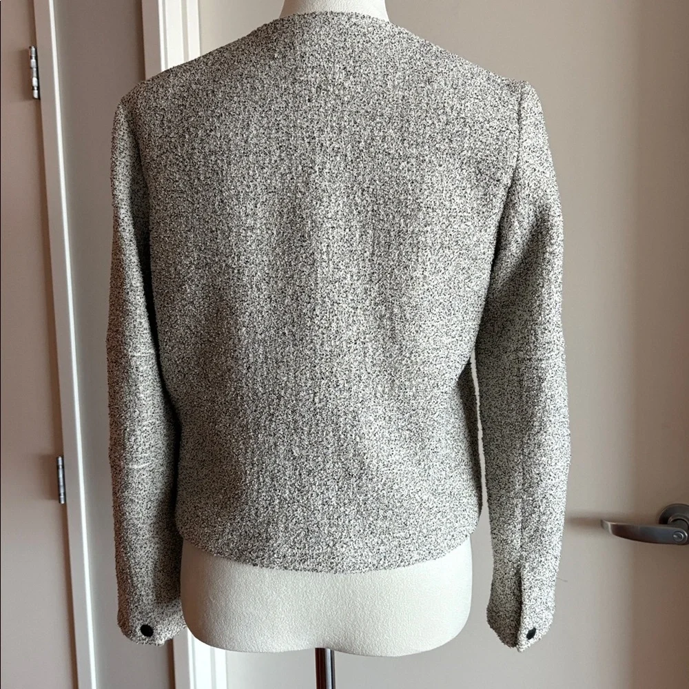 Rag & Bone Cannon Tweed Snap Front Jacket Ivory Black Bouclé Style Size 0 - Picture 2 of 9
